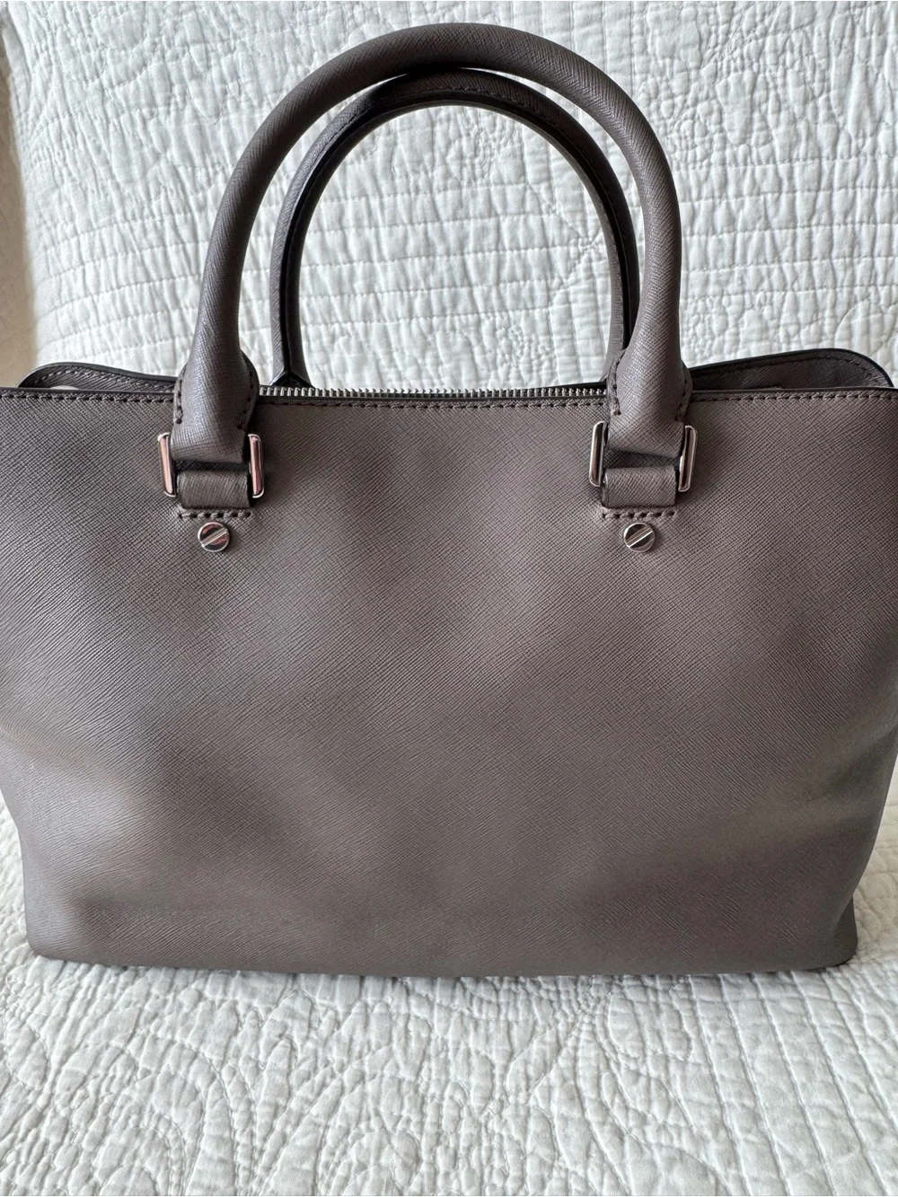 Michael Kors Gray-Taupe Satchel with Strap